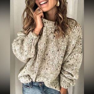 Luxe chunky marble knitted sweater top